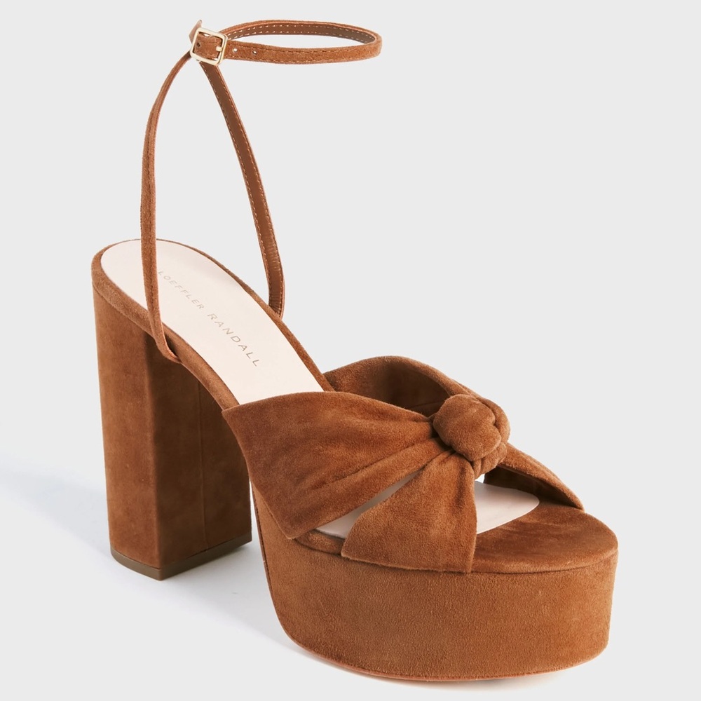 Loeffler Randall Tan Suede Platform Sandals